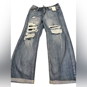 Risen New  15/32 Distressed Blue Jeans